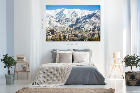 Impression sur toile - Skyline d'hiver de Téhéran #E0277