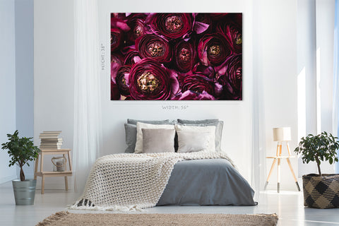 Canvas Print -  Burgundy Ranunculus Flowers #E0833