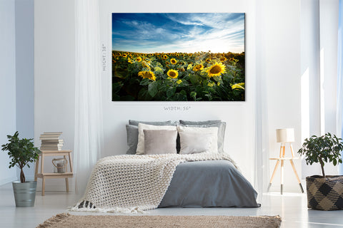 Canvas Print -  Yellow Sunflowers And Blue Sky #E0731