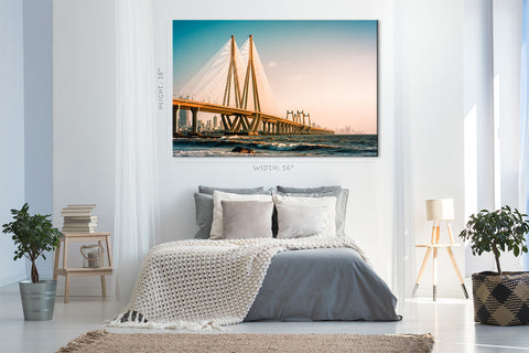 Impression sur toile - Vue sur la mer de Bandra Worli, Mumbai, Inde #E0420