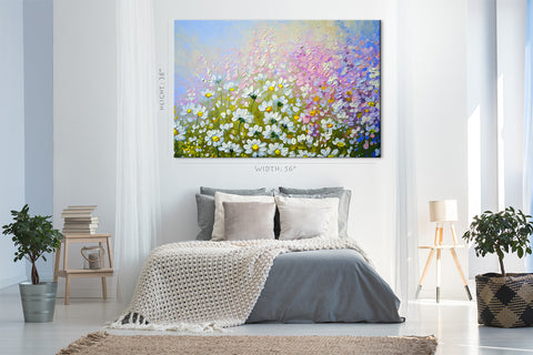 Canvas Print -  Chamomile Field, Oil Painting #E0839