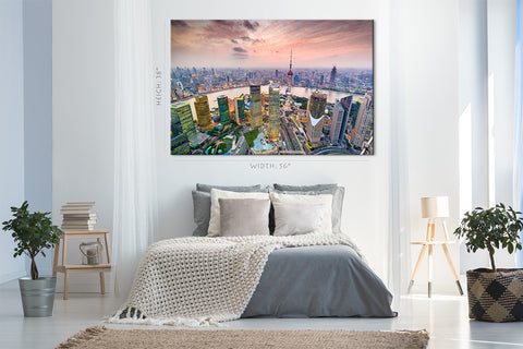 Impression sur toile - Paysage urbain de Pudong, Shanghai, Chine #E0475