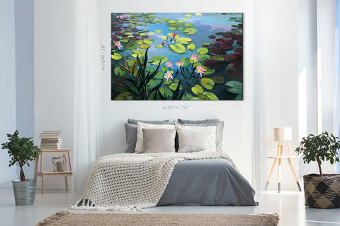 Canvas Print -  Beautiful Lotuses, Oil Painting #E0859