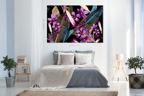 Canvas Print -  Tropical Flowers And Leafs #E0676