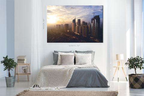 Canvas Print -  Aerial View Of Jakarta At Sunrise, Indonesia #E0478