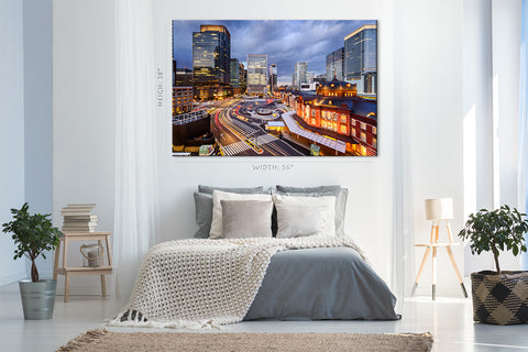 Impression sur toile - Paysage urbain de Tokyo, district de Marunouchi Japon #E0488