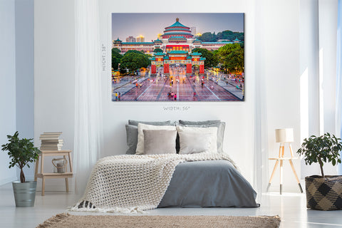 Impression sur toile - Place du Peuple Chongqing, Chine #E0317