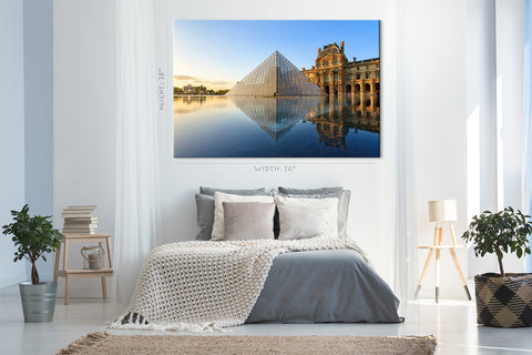 Canvas Print - Louvre Museum Pyramid View #E0229