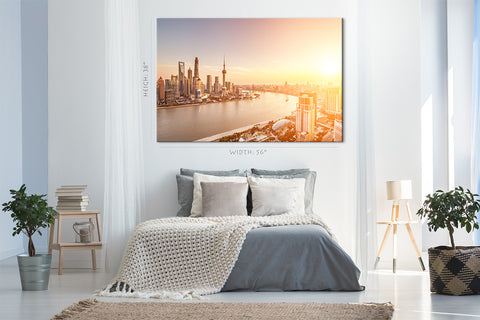 Canvas Print -  Huangpu River, Shanghai Skyline, China #E0470