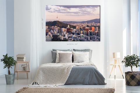 Canvas Print -  Aerial View Of Seoul Skyscrapers At Sunset, South Korea #E0446