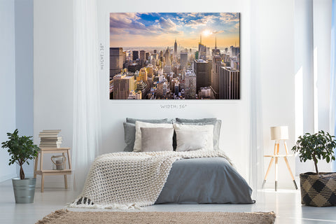 Impression sur toile - Skyline de New York au coucher du soleil #E0389