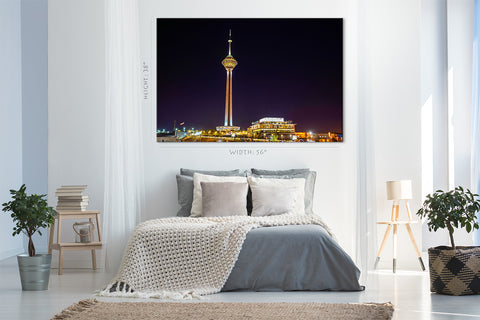 Canvas Print -  Night View Of Milad Tower In Tehran #E0279