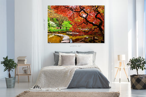 Canvas Print -  Red Japanese Maples During Springtime #E1008
