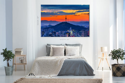 Canvas Print -  Namsan Skyline At Sunrise, Seoul, South Korea #E0448