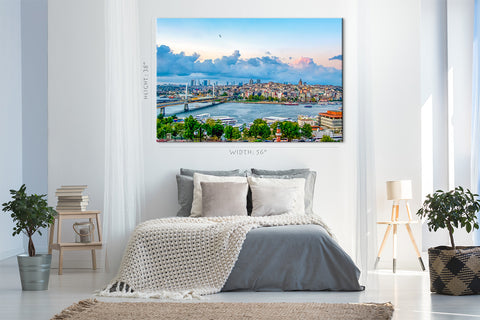 Canvas Print -  Cityscape Of Istanbul At Sunset #E0291