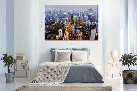 Canvas Print -  Jakarta Cityscape At Night, Indonesia #E0462