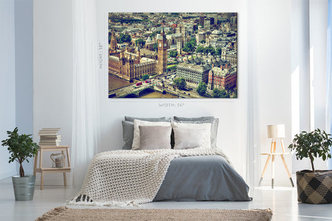 Impression sur toile - Skyline de Londres : Big Ben, tour, pont de Westminster #E0271