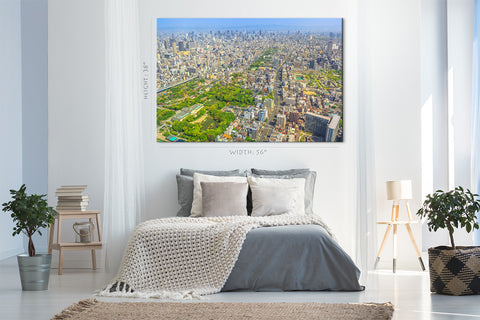 Canvas Print -  Aerial View Of Tennoji Zoo And Osaka Cityscape, Japan #E0361