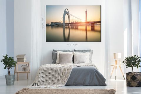 Impression sur toile - Liede Bridge At Sunrise, Guangzhou, Chine #E0440