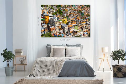 Canvas Print -  Aerial View Of Rocinha Favela, Rio De Janeiro #E0248