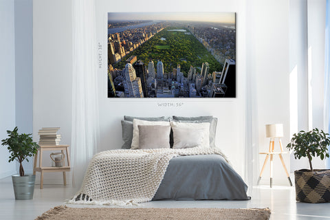 Impression sur toile - Vue aérienne de Central Park et des gratte-ciel, Manhattan, New York #E0386