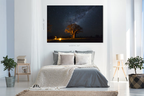Canvas Print -  Camping Under Baobab's And Milky Way #E0992