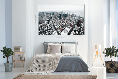 Canvas Print -  Aerial Panorama View Of The Manhattan Skyscrapers In Winter Day, New York #E0391