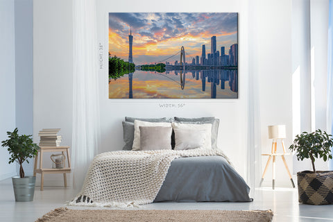 Print Canvas - Guangzhou Downtown Skyline ، China #E0436