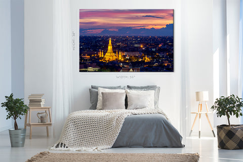 Impression sur toile - Wat Arun Temple Skyline à Bangkok #E0299