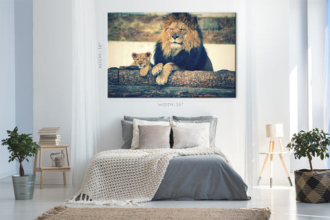 Canvas Print -  Lion With His Cub #E1024