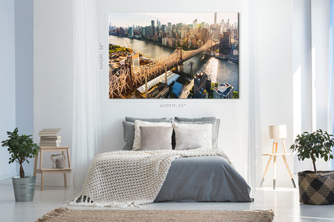 Impression sur toile - Vue aérienne du pont Ed Koch Queensboro, New York #E0397