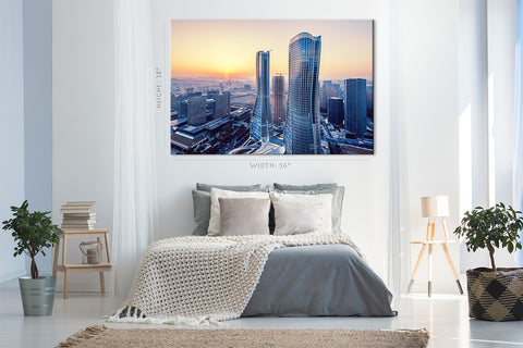 Impression sur toile - Nouvelle ville de Hangzhou au lever du soleil #E0253