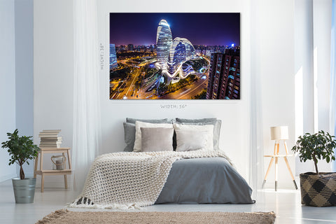 Canvas Print -  Wangjing Soho At Night, Beijing, China #E0429