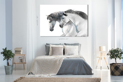 Impression sur toile - Portrait de chevaux blancs #E0896