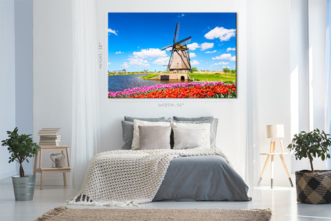 Canvas Print -  Tulip Flowerbed In Summer, Holland #E0746