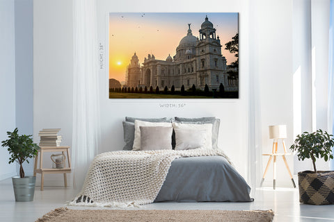 Impression sur toile - Kolkata Victoria Memorial Museum Cityscape #E0281