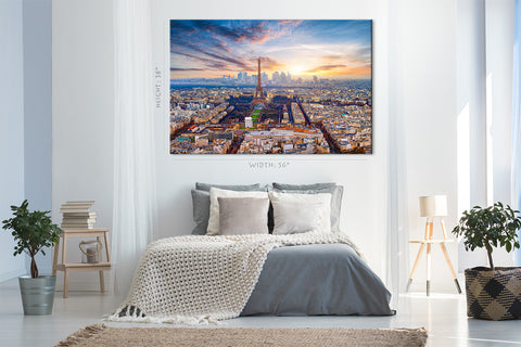 Canvas Print -  Paris Skyline At Sunset  #E0237