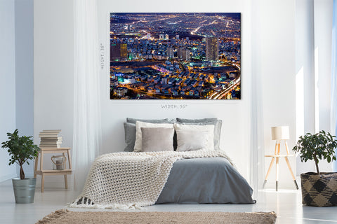 Impression sur toile - Skyline de Téhéran la nuit #E0283