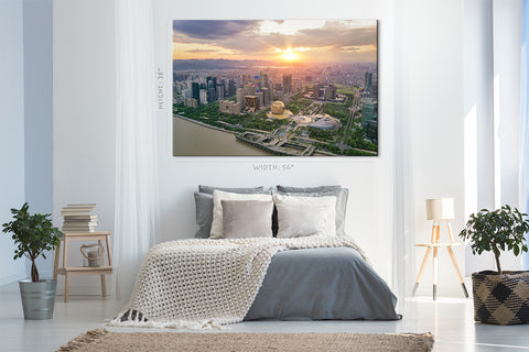 Impression sur toile - Paysage panoramique de la ville de Hangzhou #E0260