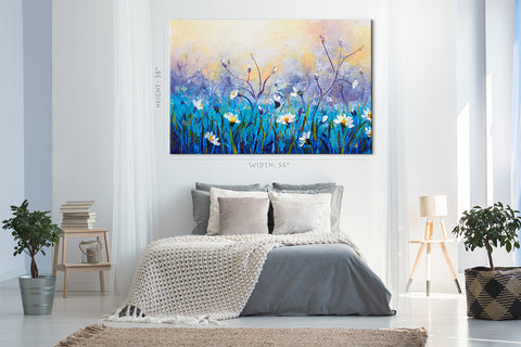Canvas Print -  Beautiful Field Flowers, Oil Painting #E0851