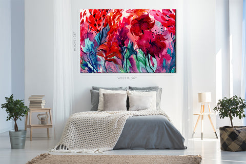 Canvas Print -  Colorful Flowers, Watercolor Painting #E0863