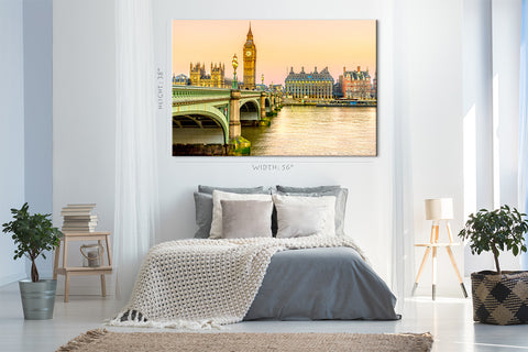 Canvas Print - London Westminster Bridge CityScape #E0273