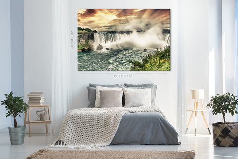 Impression sur toile - Cascade du Niagara au coucher du soleil, Canada #E0573