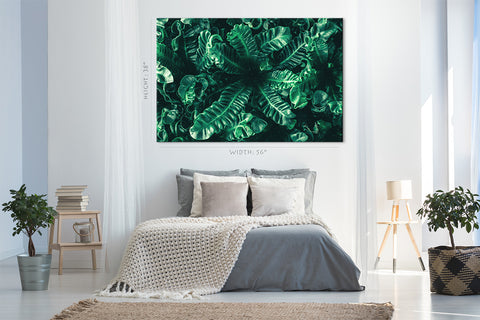 Impression sur toile - Feuillage vert tropical #E0824