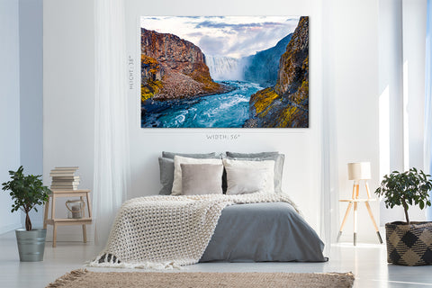 Canvas Print -  View From Down Of Canyon Of Dettifoss Waterfall, Jokulsargljufur National Park, Iceland #E0496
